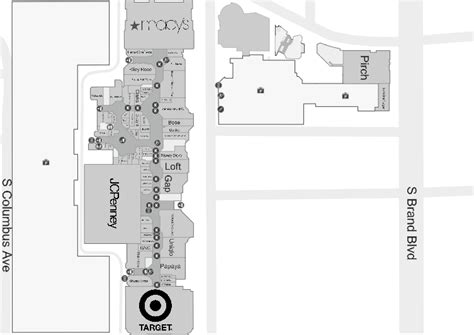 glendale galleria shop map.